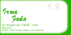 irma fako business card